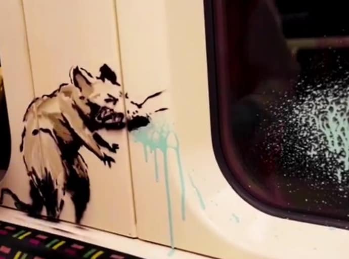 Służby sprzątające metro usunęły namalowaną tam nową pracę Banksy'ego