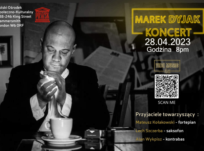 Koncert Marka Dyjaka w Londynie w Polskim Ośrodku Społeczno-Kulturalnym